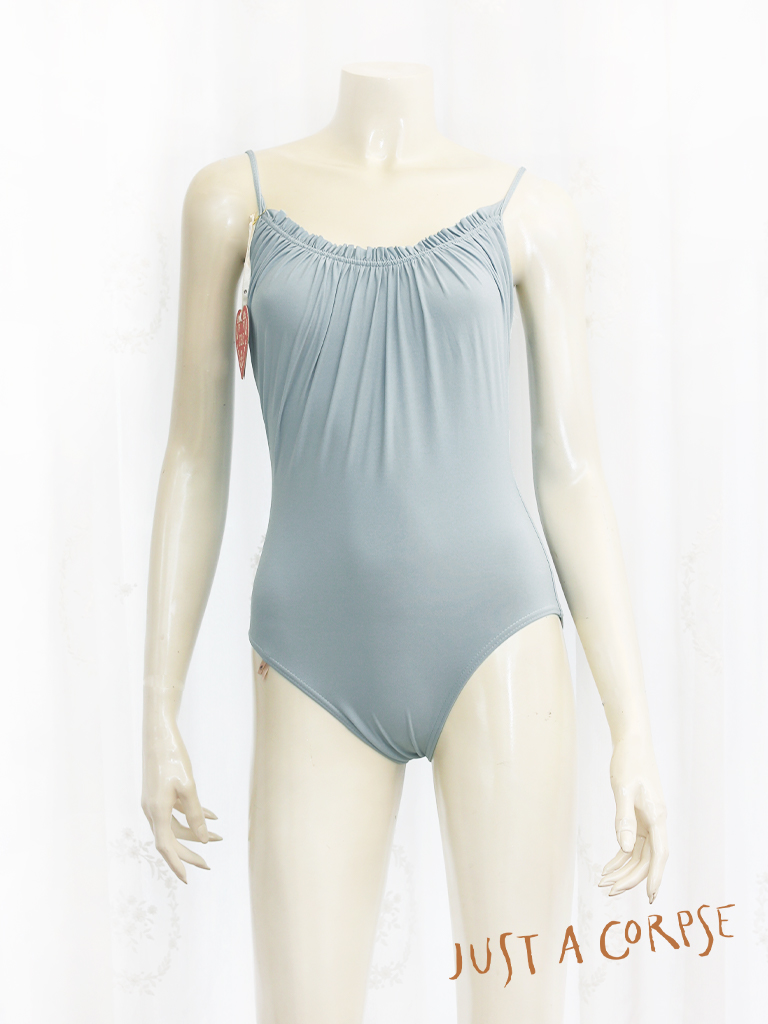 JAC_MAIDEN camisole leotard with gathered bust line - Sky Blue